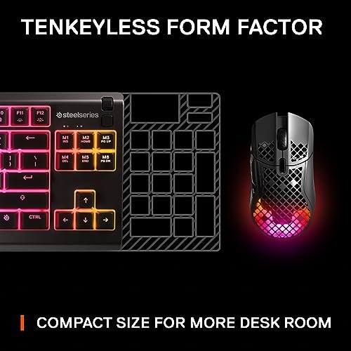 SteelSeries Apex 3 TKL RGB遊戲鍵盤無鍵緊湊型錶廠-8-Zone RGB照明IP32防水防塵靜音遊戲開關遊戲級防重影。 黑色12167:圖片 7