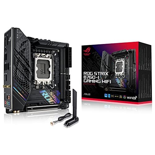 華碩ROG Strix B760-I遊戲WiFi 6E英特爾®B760(第13代和第12代)LGA 1700迷你ITX主機板。8+1電源級。 DDR5高達7600 MT/s。PCIe 5.0.2xM.2插槽。 USB 3.2代2x2 Type-C.Aura同步RGB