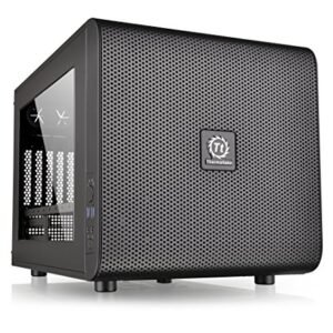 Thermaltake覈心V21 SPCC微型ATX。 迷你ITX Cube遊戲電腦主機殼。 小尺寸建築。 200mm前置風扇預安裝。 CA-1D5-00S1WN-00黑色